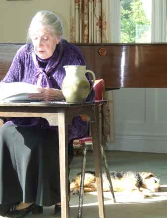 Margaret preparing papers